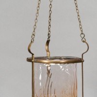 Arts & Crafts Brass Lantern with Subtle Bronze Tinged Shade - Thumbnail 14