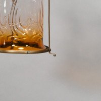 Arts & Crafts Brass Lantern with Subtle Bronze Tinged Shade - Thumbnail 16