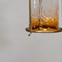 Arts & Crafts Brass Lantern with Subtle Bronze Tinged Shade - Thumbnail 17