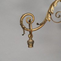 An Arts & Crafts Three-branch Brass Ceiling Light - Thumbnail 3