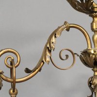 An Arts & Crafts Three-branch Brass Ceiling Light - Thumbnail 9