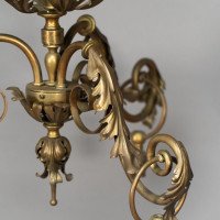An Arts & Crafts Three-branch Brass Ceiling Light - Thumbnail 10
