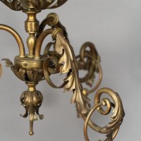 An Arts & Crafts Three-branch Brass Ceiling Light - Thumbnail 12