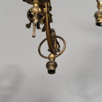 Arts & Crafts Three-branch Brass Ceiling Light - Thumbnail 17