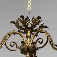 Arts & Crafts Three-branch Brass Ceiling Light - Thumbnail 18