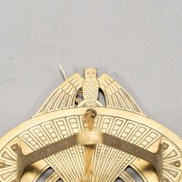 Arts & Crafts Brass Wall Light with Owl Finial and Pierced Fan Shade c.1900 - Thumbnail 11