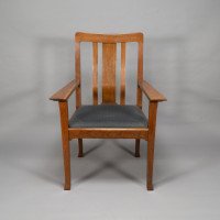 C. R. Ashbee for the Guild of Handicraft. Rare Arts & Crafts Oak Armchair - Thumbnail 2