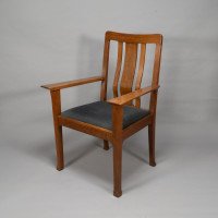 C. R. Ashbee for the Guild of Handicraft. Rare Arts & Crafts Oak Armchair - Thumbnail 3