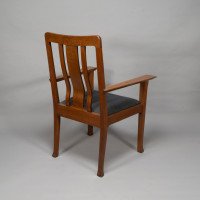 C. R. Ashbee for the Guild of Handicraft. A Rare Arts & Crafts Oak Armchair - Thumbnail 7