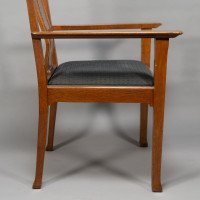 C. R. Ashbee for the Guild of Handicraft. Rare Arts & Crafts Oak Armchair - Thumbnail 12