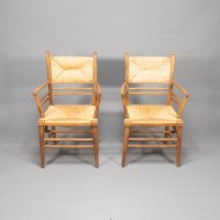 Philip Webb Attributed, Morris & Co., a Scarce Pair of Beech Sussex Armchairs - Thumbnail 2