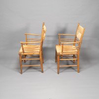 Philip Webb Attributed, Morris & Co., a Scarce Pair of Beech Sussex Armchairs - Thumbnail 4