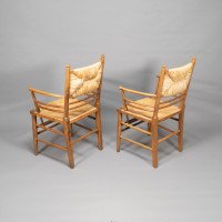 Philip Webb Attributed, Morris & Co., a Scarce Pair of Beech Sussex Armchairs - Thumbnail 5