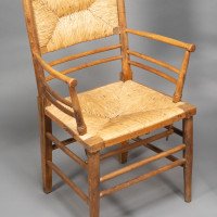 Philip Webb Attributed, Morris & Co., a Scarce Pair of Beech Sussex Armchairs - Thumbnail 11