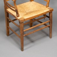 Philip Webb Attributed, Morris & Co., a Scarce Pair of Beech Sussex Armchairs - Thumbnail 13