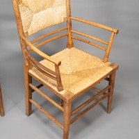 Philip Webb Attributed, Morris & Co., a Scarce Pair of Beech Sussex Armchairs - Thumbnail 17