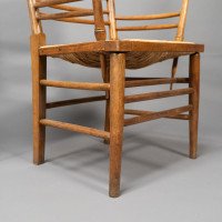 Philip Webb Attributed, Morris & Co., a Scarce Pair of Beech Sussex Armchairs - Thumbnail 12
