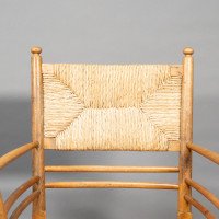Philip Webb Attributed, Morris & Co., a Scarce Pair of Beech Sussex Armchairs - Thumbnail 10