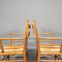 Philip Webb Attributed, Morris & Co., a Scarce Pair of Beech Sussex Armchairs - Thumbnail 21