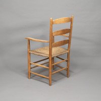 Ernest Gimson Made by Edward Gardiner. An Arts & Crafts Ash Ladder Back Bedales Armchair - Thumbnail 5