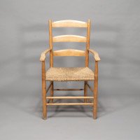 Ernest Gimson Made by Edward Gardiner. An Arts & Crafts Ash Ladder Back Bedales Armchair - Thumbnail 2