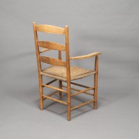 Ernest Gimson Made by Edward Gardiner. An Arts & Crafts Ash Ladder Back Bedales Armchair - Thumbnail 7