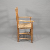 Ernest Gimson Made by Edward Gardiner. An Arts & Crafts Ash Ladder Back Bedales Armchair - Thumbnail 8