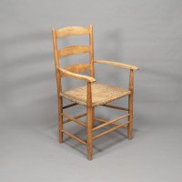 Ernest Gimson Made by Edward Gardiner. An Arts & Crafts Ash Ladder Back Bedales Armchair - Thumbnail 1