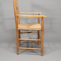 Ernest Gimson Made by Edward Gardiner. Arts & Crafts Ash Ladder Back Bedales Armchair - Thumbnail 9
