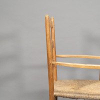 Ernest Gimson Made by Edward Gardiner. An Arts & Crafts Ash Ladder Back Bedales Armchair - Thumbnail 10