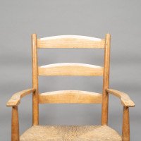 Ernest Gimson Made by Edward Gardiner. An Arts & Crafts Ash Ladder Back Bedales Armchair - Thumbnail 11