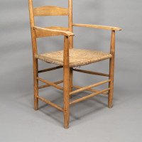 Ernest Gimson Made by Edward Gardiner. An Arts & Crafts Ash Ladder Back Bedales Armchair - Thumbnail 12