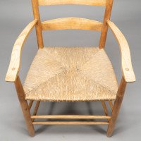 Ernest Gimson Made by Edward Gardiner. An Arts & Crafts Ash Ladder Back Bedales Armchair - Thumbnail 17