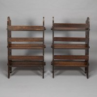 Liberty & Co., a Pair of 'the Radley Portable Bookcase', Solid Oak with Trefoil Details - Thumbnail 8