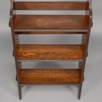 Liberty & Co., a Pair of 'the Radley Portable Bookcase', Solid Oak with Trefoil Details - Thumbnail 10