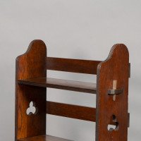 Liberty & Co., a Pair of 'the Radley Portable Bookcase', Solid Oak with Trefoil Details - Thumbnail 24