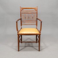 E. W. Godwin, attributed. An Anglo-Japanese Walnut Spindle Back Armchair - Thumbnail 2