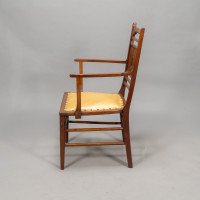 E. W. Godwin, attributed. An Anglo-Japanese Walnut Spindle Back Armchair - Thumbnail 4