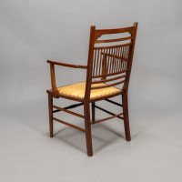 E. W. Godwin, attributed. An Anglo-Japanese Walnut Spindle Back Armchair - Thumbnail 5