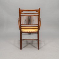 E. W. Godwin, attributed. An Anglo-Japanese Walnut Spindle Back Armchair - Thumbnail 6