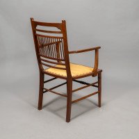 E. W. Godwin, attributed. An Anglo-Japanese Walnut Spindle Back Armchair - Thumbnail 7