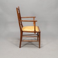 E. W. Godwin, attributed. An Anglo-Japanese Walnut Spindle Back Armchair - Thumbnail 8
