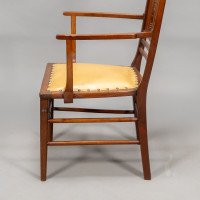E. W. Godwin, attributed. An Anglo-Japanese Walnut Spindle Back Armchair - Thumbnail 19