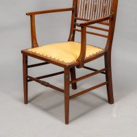 E. W. Godwin, attributed. An Anglo-Japanese Walnut Spindle Back Armchair - Thumbnail 18