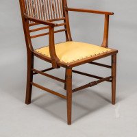 E. W. Godwin, attributed. An Anglo-Japanese Walnut Spindle Back Armchair - Thumbnail 17