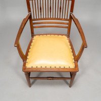 E. W. Godwin, attributed. An Anglo-Japanese Walnut Spindle Back Armchair - Thumbnail 11