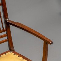 E. W. Godwin, attributed. An Anglo-Japanese Walnut Spindle Back Armchair - Thumbnail 12
