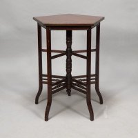 E. W. Godwin, Anglo-Japanese Five-Leg and Radiating Stretcher Walnut Side Table - Thumbnail 2