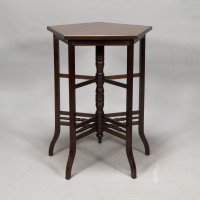 E. W. Godwin, Anglo-Japanese Five-Leg and Radiating Stretcher Walnut Side Table - Thumbnail 4
