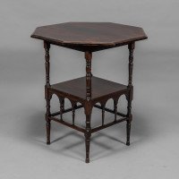 H. W. Batley Made by Collinson & Lock Attributed, Aesthetic Movement Rosewood Octagonal Side Table - Thumbnail 3